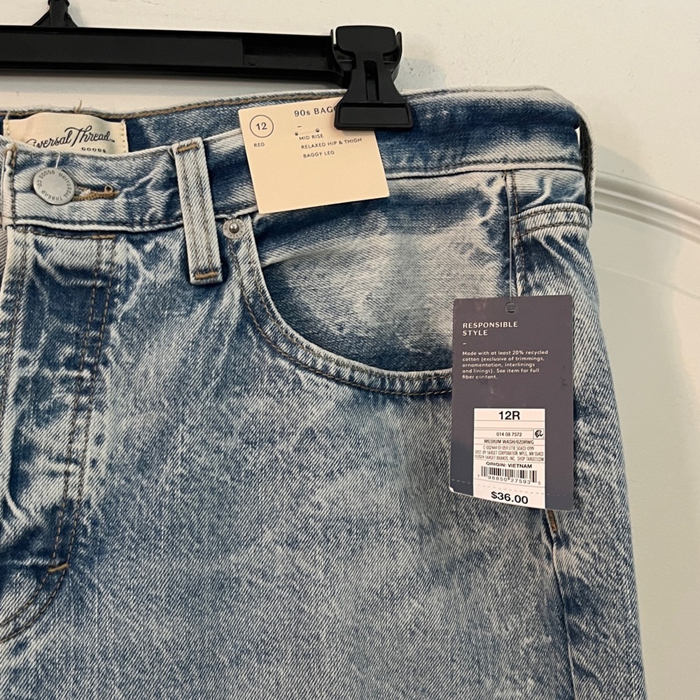 Universal Thread Mid-Rise Patchwork 90's Baggy Je… - image 4